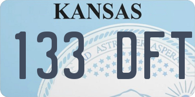 KS license plate 133DFT