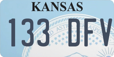 KS license plate 133DFV