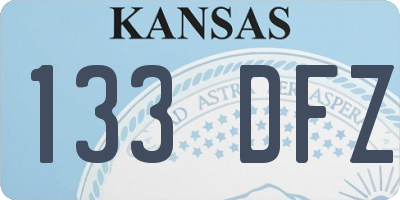 KS license plate 133DFZ