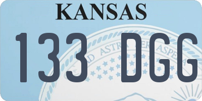 KS license plate 133DGG