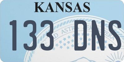 KS license plate 133DNS
