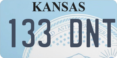 KS license plate 133DNT