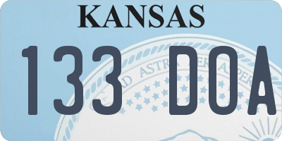 KS license plate 133DOA