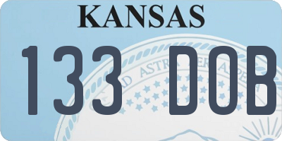KS license plate 133DOB