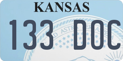 KS license plate 133DOC