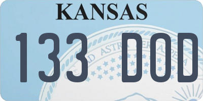 KS license plate 133DOD