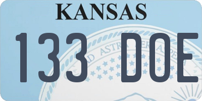 KS license plate 133DOE