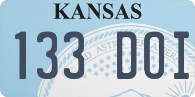 KS license plate 133DOI