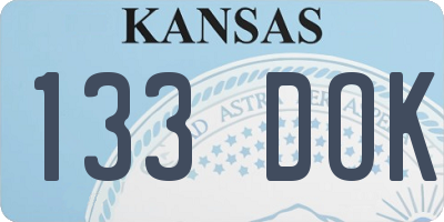KS license plate 133DOK