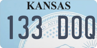 KS license plate 133DOQ