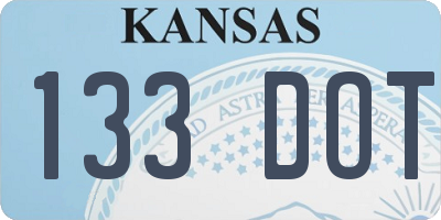 KS license plate 133DOT