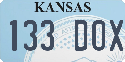 KS license plate 133DOX
