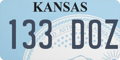 KS license plate 133DOZ