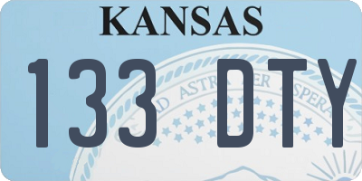 KS license plate 133DTY