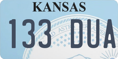 KS license plate 133DUA