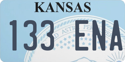 KS license plate 133ENA