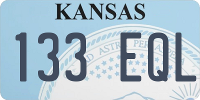 KS license plate 133EQL