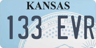 KS license plate 133EVR