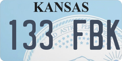 KS license plate 133FBK