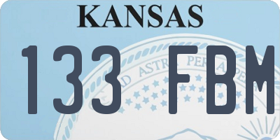 KS license plate 133FBM