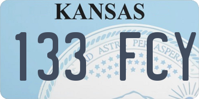 KS license plate 133FCY