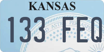 KS license plate 133FEQ