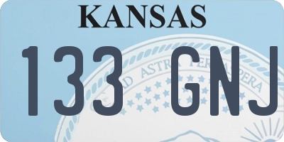 KS license plate 133GNJ