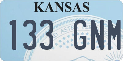 KS license plate 133GNM