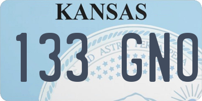 KS license plate 133GNO