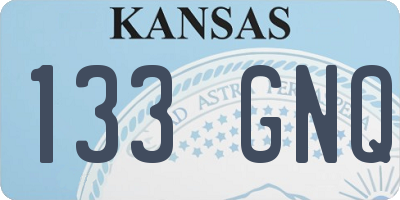 KS license plate 133GNQ