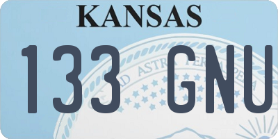 KS license plate 133GNU