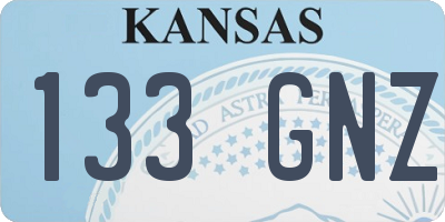 KS license plate 133GNZ