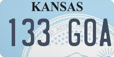 KS license plate 133GOA