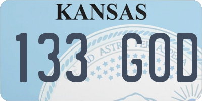 KS license plate 133GOD