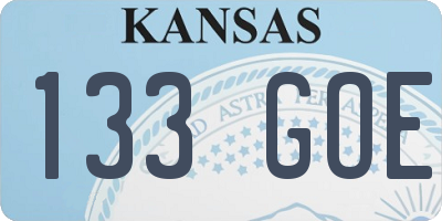 KS license plate 133GOE