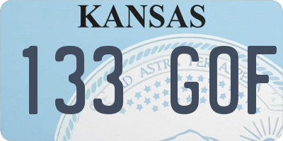 KS license plate 133GOF