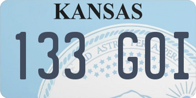 KS license plate 133GOI
