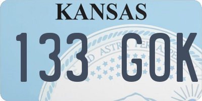 KS license plate 133GOK