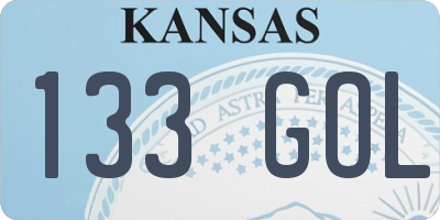 KS license plate 133GOL