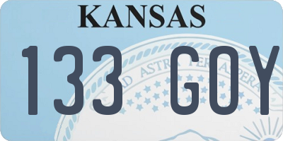 KS license plate 133GOY