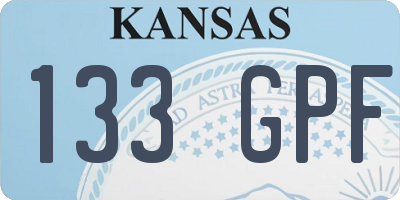 KS license plate 133GPF