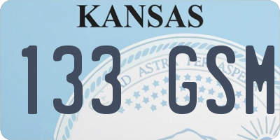 KS license plate 133GSM