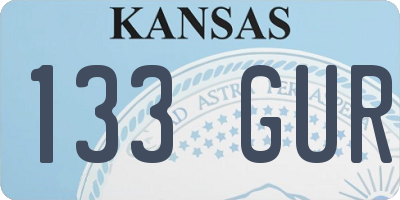 KS license plate 133GUR