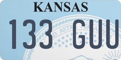 KS license plate 133GUU