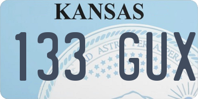 KS license plate 133GUX