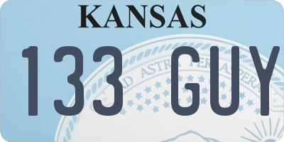 KS license plate 133GUY