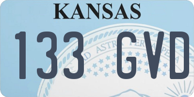 KS license plate 133GVD