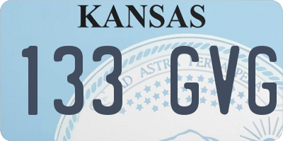 KS license plate 133GVG
