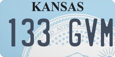 KS license plate 133GVM