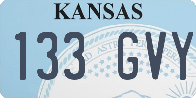 KS license plate 133GVY